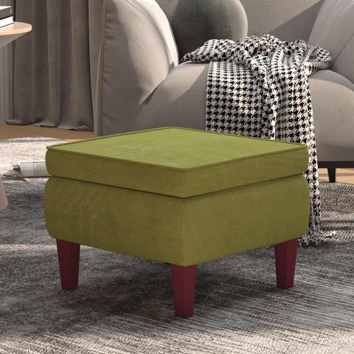 vidaXL Kruk met houten poten fluweel lichtgroen, Huis en Inrichting, Stoelen, Nieuw, Verzenden