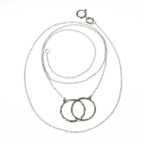 Halsketting - 18 karaat Witgoud Diamant (Natuurlijk), Sieraden, Tassen en Uiterlijk, Kettingen