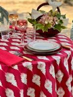 Ottomaanse tafeldoek, met ikat-stijl print voor ruime, Antiek en Kunst