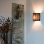 Landelijke wandlamp zwart met stoffen kap - Vete, Verzenden, Nieuw, Stof, Modern