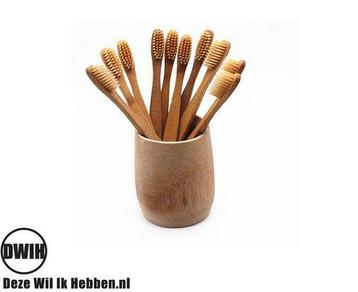 Bamboe Beige Tandenborstel set van 2 stuks | Zacht/medium... beschikbaar voor biedingen