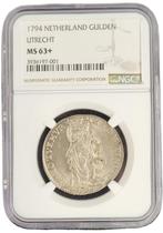 Provincie Utrecht 1 gulden 1794 generaliteits NGC, Postzegels en Munten, Munten | Nederland, Verzenden, 1 gulden, Losse munt, Zilver