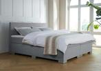 ACTIE! Boxspring Andorra 140 200 Grijs, Verzenden, Nieuw, 140 cm, Twijfelaar