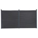 vidaXL Schuttingpaneelset 353x186 cm HKC grijs, Verzenden, Nieuw, Kunststof, 1 tot 2 meter