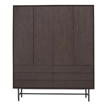 Belvio opbergkast 4d+6l dark oak veneer beschikbaar voor biedingen