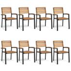 vidaXL Tuinstoelen 8 st stapelbaar massief acaciahout en, Verzenden, Nieuw, Hout