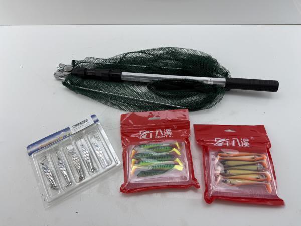 Veiling - Visspullen set – Schepnet 1.5m + kunstaas set, Watersport en Boten, Hengelsport | Karpervissen