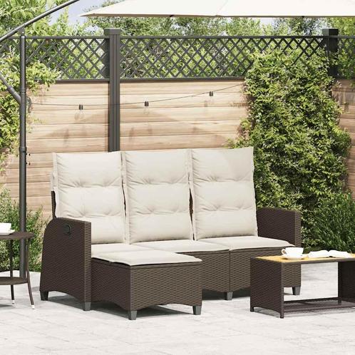 vidaXL Verstelbare tuinbank met kussens L-vormig poly rattan, Tuin en Terras, Tuinsets en Loungesets, Nieuw, Rotan, Verzenden