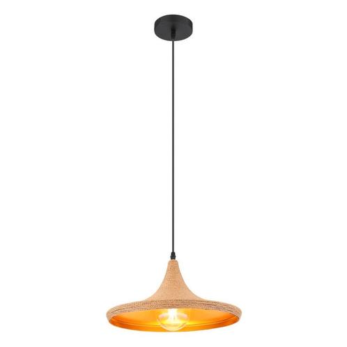 Hanglamp LUDMILLA 36.5 cm 1-lichts Zwart, Gold, Huis en Inrichting, Lampen | Hanglampen, 75 cm of meer, Nieuw, Metaal, Ophalen of Verzenden