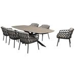 Prado Calpi barrel dining tuinset 7 delig 240x105xH75 cm, Tuin en Terras, Ophalen of Verzenden, Nieuw