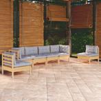 vidaXL 6-delige Loungeset met grijze kussens grenenhout, Verzenden, Nieuw, Loungeset
