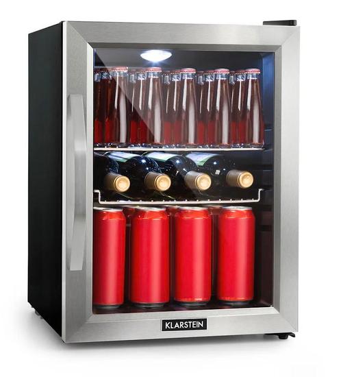 Tafelmodel Koelkast met Glazendeur Intern LED Verlicht RVS, Witgoed en Apparatuur, Koelkasten en IJskasten, Minder dan 75 liter
