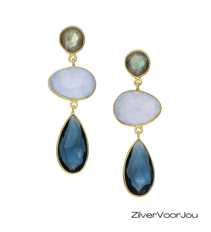 Exclusieve 925 zilveren oorbellen gold plated, met labradori, Sieraden, Tassen en Uiterlijk, Oorbellen, Nieuw, Verzenden