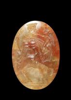 Oud-Romeins Intaglio met Mercury en Cupid, Antiek en Kunst