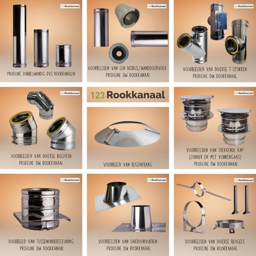 Dubbelwandig rookkanaal goedkoop, Huis en Inrichting, Kachels, Vrijstaand, Nieuw, Hout, Ophalen of Verzenden