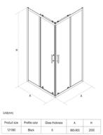 SALE - Krevo 90 x 90 -  Mat zwart - Douchecabine  -, Ophalen of Verzenden, Nieuw