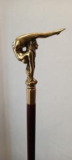 Wandelstok - Gepolijst brons ebben hout stok - Erotische