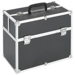 Make-up koffer 37x24x35 cm aluminium zwart (Koffers Tassen), Nieuw