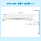 2dekans | Coast 400x120/135/150x210-300 cm Witte, Tuin en Terras, Zonneschermen, Ophalen of Verzenden, Zo goed als nieuw