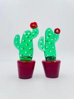 Guidotti - sculptuur, Coppia di Cactus - 8 cm - Vetro di