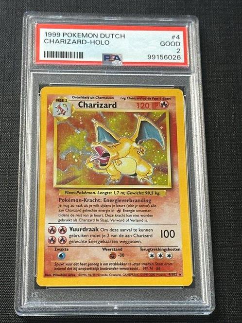 Pokémon - 1 Graded card - Charizard dutch base - PSA 2, Hobby en Vrije tijd, Verzamelkaartspellen | Pokémon