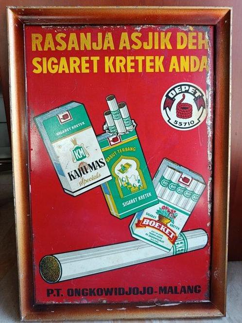 SIGARET KRETEK - Reclamebord - Origineel jaren 60/70 vintage, Antiek en Kunst, Antiek | Wandborden en Tegels