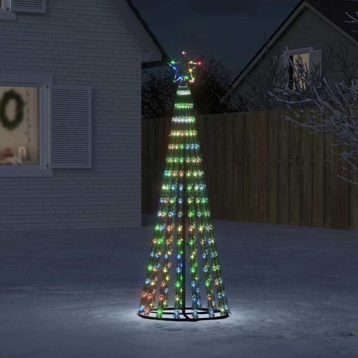 vidaXL LED-kerstboom 275 LEDs kleurrijk 180 cm, Diversen, Kerst, Nieuw, Verzenden