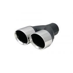 Uitlaatsierstuk RVS Dubbel rond - Passend 45-60mm, Auto-onderdelen, Uitlaatsystemen, Nieuw, Verzenden