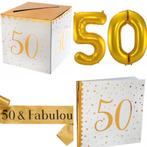 50 jaar set met gastenboek, moneybox, ballonnen en sjerp, Verzenden, Nieuw, Versiering, Abraham of Sarah