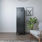 Lockerkast Kurikka metaal 137x38x38 cm zwart [en.casa], Verzenden, Nieuw