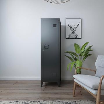 Lockerkast Kurikka metaal 137x38x38 cm zwart [en.casa] beschikbaar voor biedingen