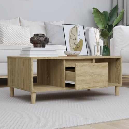 vidaXL Salontafel 90x50x36,5 cm bewerkt hout sonoma, Huis en Inrichting, Tafels | Salontafels, 50 tot 100 cm, Nieuw, Overige houtsoorten