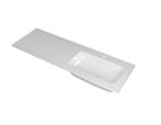 FAKTOR Wastafel in polystone | 140 x 45 x 1,5 wasbak rechts, Huis en Inrichting, Verzenden, Nieuw, Wastafelkast