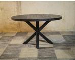 Ronde mango eettafel Zwart Black Spider Ø100 cm |, Ophalen of Verzenden, Nieuw