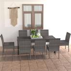 vidaXL 9-delige Tuinset poly rattan grijs, Nieuw, 8 zitplaatsen, Tuinset, Verzenden