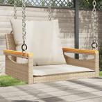 vidaXL Schommelbank met kussens 63x62x40 cm poly rattan, Tuin en Terras, Tuinbanken, Verzenden, Nieuw, Rotan