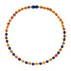 Barnsteen kinder kettinkje - cognac - lapis lazuli (38 cm), Sieraden, Tassen en Uiterlijk, Armbanden, Nieuw