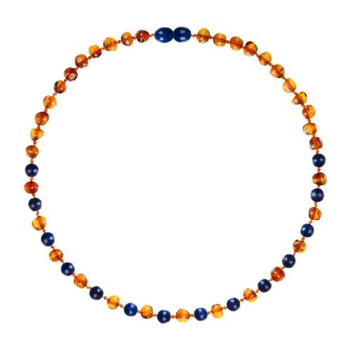 Barnsteen kinder kettinkje - cognac - lapis lazuli (38 cm), Sieraden, Tassen en Uiterlijk, Armbanden