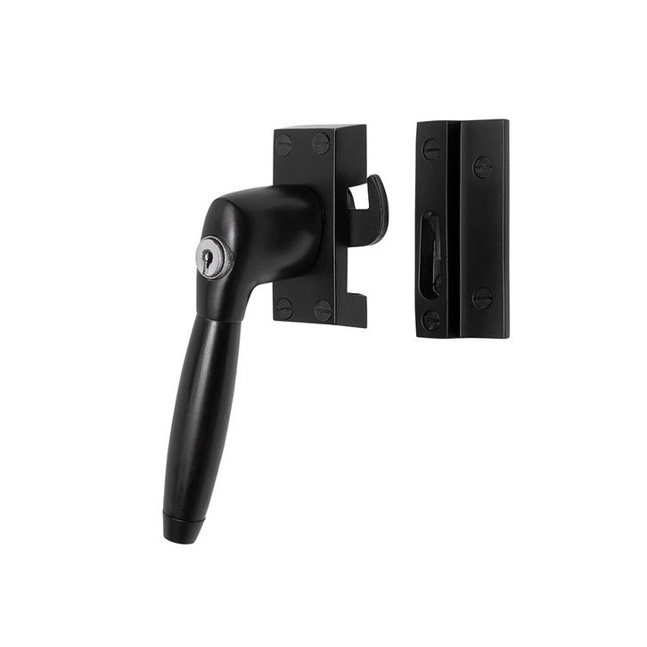 Raamsluiting zwart met slot Klassiek links - voor draai-..., Doe-het-zelf en Verbouw, Hang- en Sluitwerk, Schuif of Grendel, Nieuw