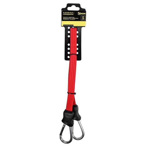 60cm Platte Elastiek Met Karabijnhaak - Bagagespanner - Span, Doe-het-zelf en Verbouw, Hang- en Sluitwerk, Overige typen, Nieuw