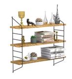 Industriële Wandplank 3 Lagen – Hout en Metaal 58x54,5 cm, Huis en Inrichting, Kasten | Boekenkasten, Verzenden, Nieuw