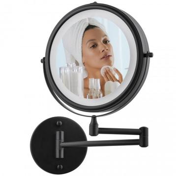 Make up spiegel met licht - zwart - rond 20 cm - met knikarm beschikbaar voor biedingen