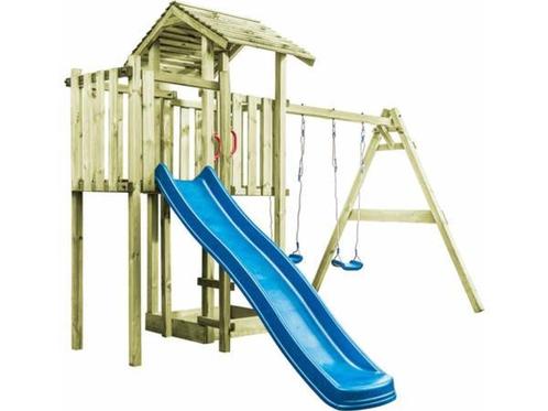 Veiling - Speelhuis met glijbaan en schommel 407x236x263cm, Kinderen en Baby's, Speelgoed | Buiten | Speeltoestellen