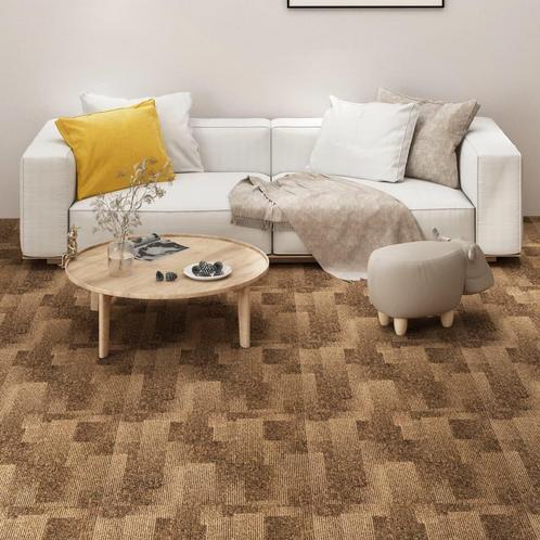 vidaXL Tapijttegels 20 st 5 m² bruin, Doe-het-zelf en Verbouw, Vloerdelen en Plavuizen, Nieuw, Verzenden