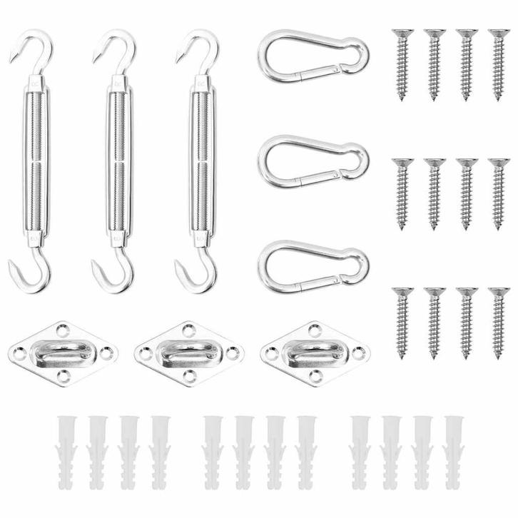 vidaXL 9-delige Zonneschermaccessoireset roestvrij staal, Tuin en Terras, Zonneschermen, Nieuw, Verzenden