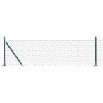 vidaXL Ketenlink Hek met Palen Groen 0.4 x 10 m Staal, Verzenden, Nieuw, IJzer