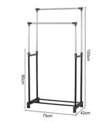 Kledingrek op Wielen – Verstelbaar met Dubbele Stang 150 cm, Kleding | Dames, Kledingrekken, Verzenden, Nieuw