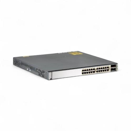 Cisco Catalyst 3750E - 24x 1Gb BASE-T Port, 2x 10Gb SFP+, Computers en Software, Netwerk switches, Refurbished, Ophalen of Verzenden
