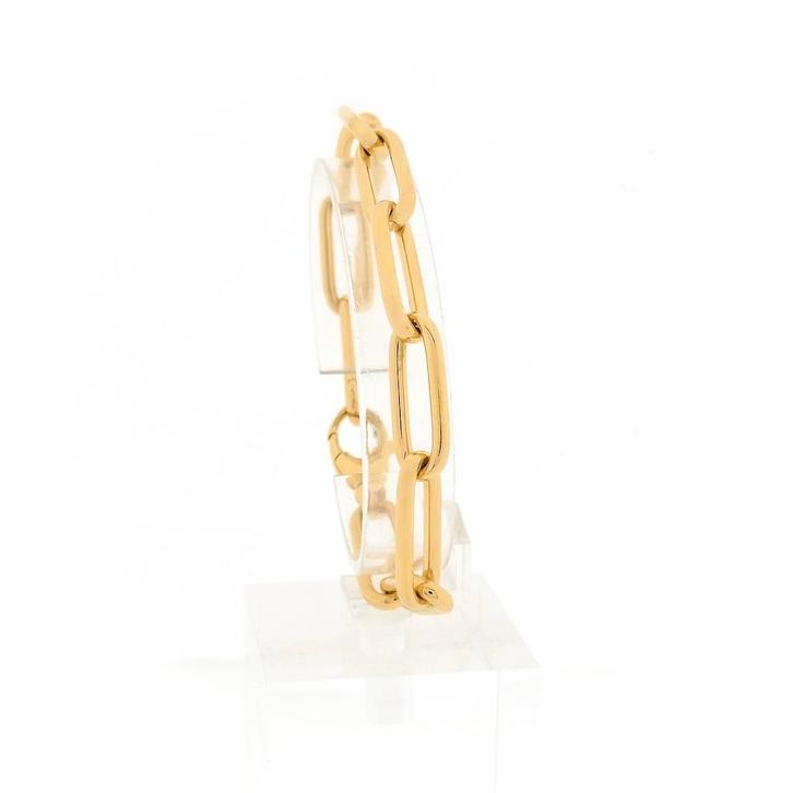 18 Krt. Gouden anker schakel armband; Schaap-/-Citroen |..., Sieraden, Tassen en Uiterlijk, Armbanden, Overige kleuren, Gebruikt