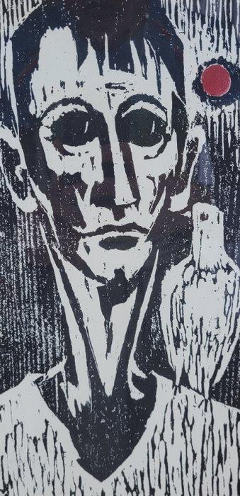 Hanka Krawcec (1901-1990) - Männerportrait mit Taube, Antiek en Kunst, Antiek | Overige Antiek